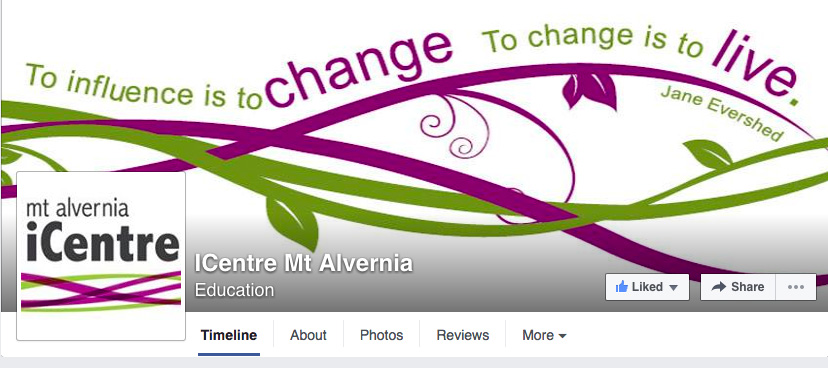 Screenshot of iCentre Mt Alvernia's Facebook page