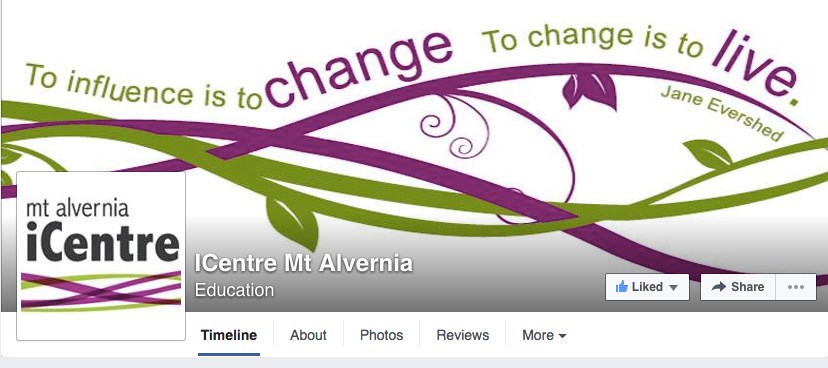 Screenshot of iCentre Mt Alvernia's Facebook page