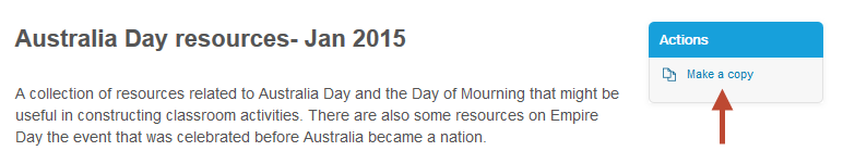 Screenshot of a search for resources related to Australia Day on Scootle.