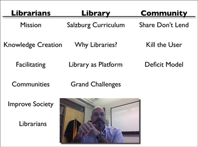 Screenshot from 'Introduction to New Librarianship'
