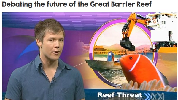 Screenshot from an ABC news story about the future of the Great Barrier Reef