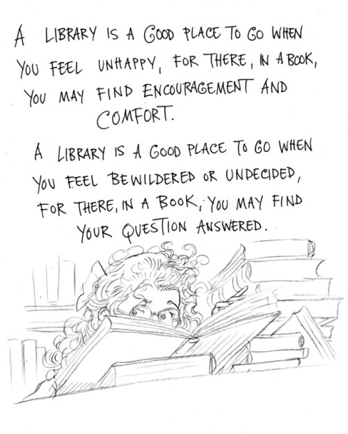 Illustration by Chris Riddell about libraries