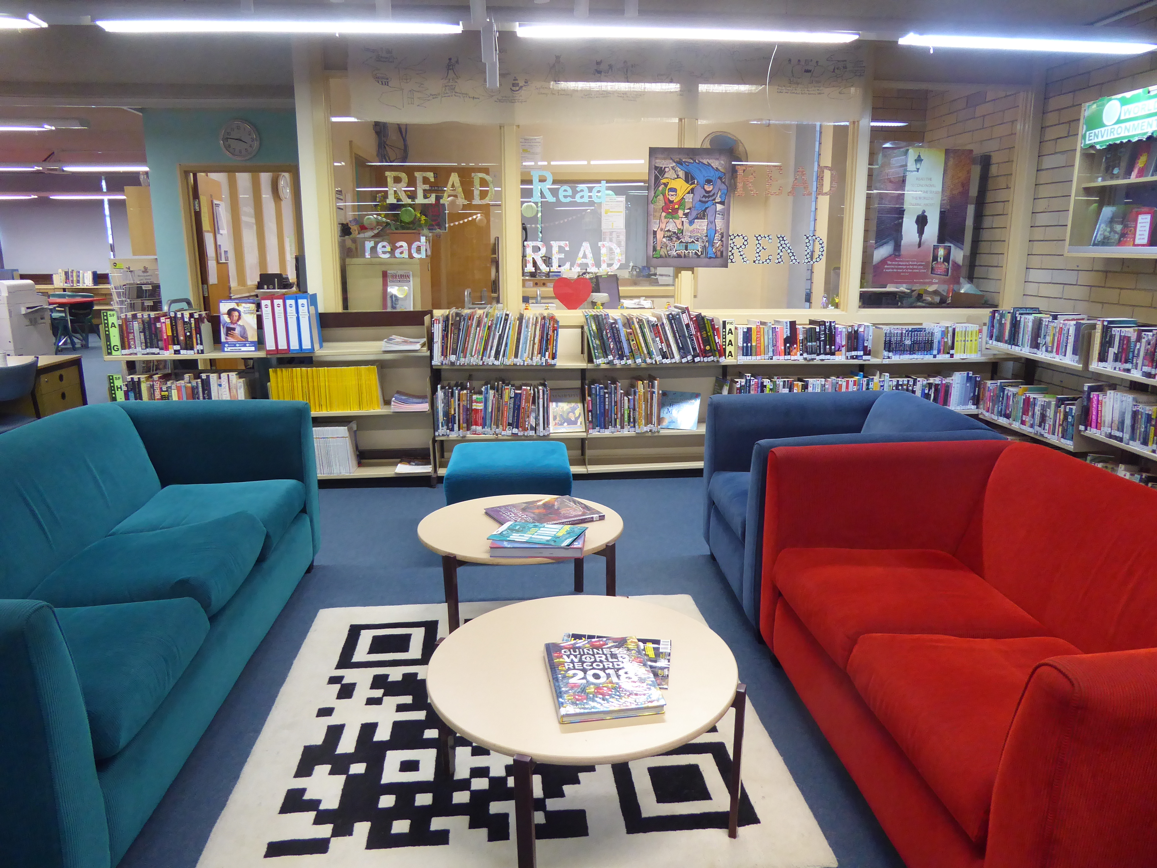Reading space at the Warners Bay High School library