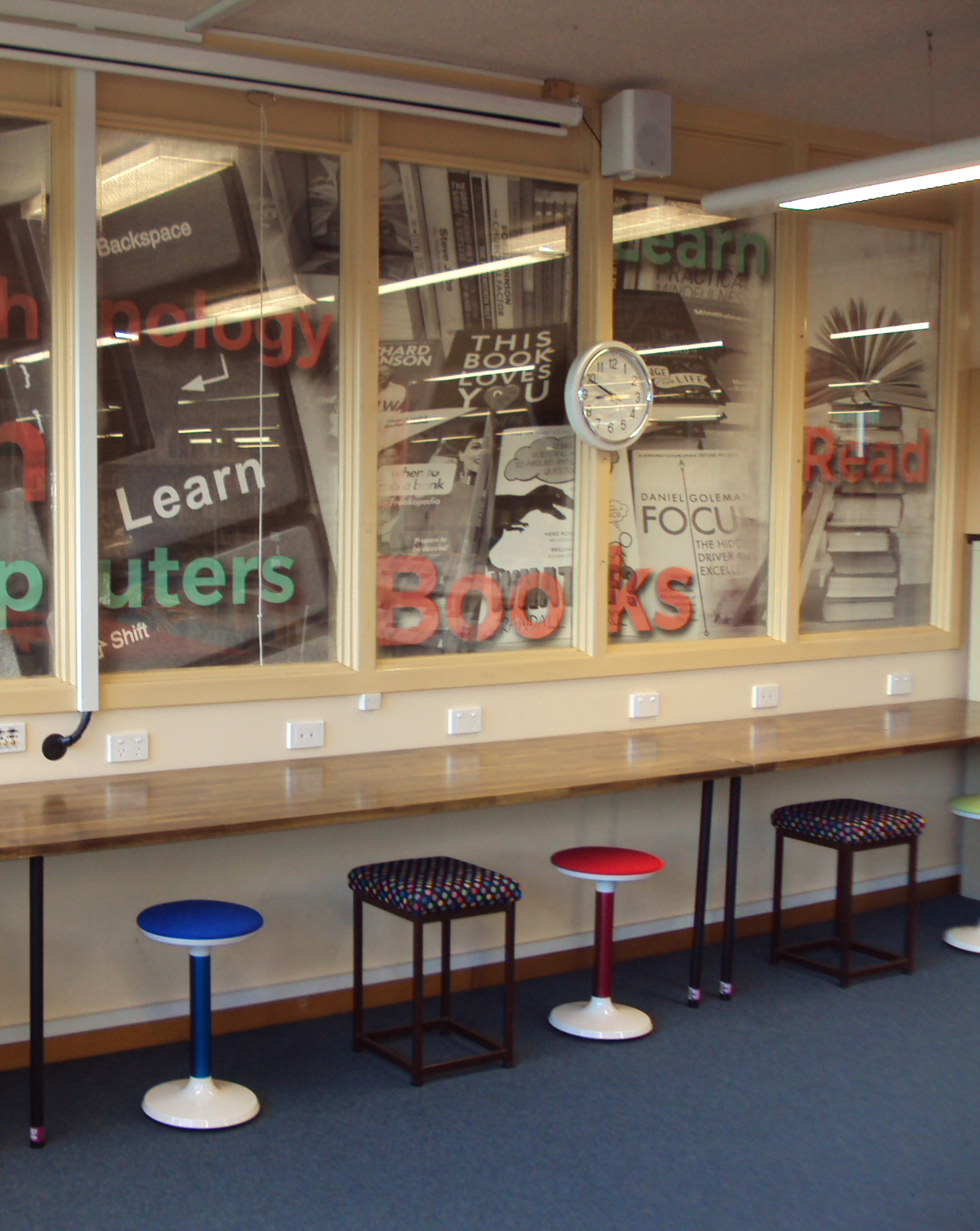 Technology bench in the Warners Bay High School Library