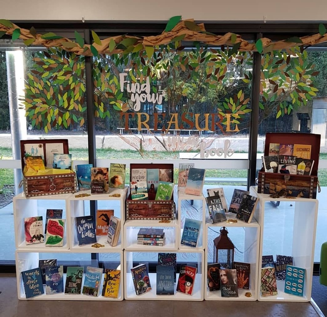 Book week display at Galston High School library
