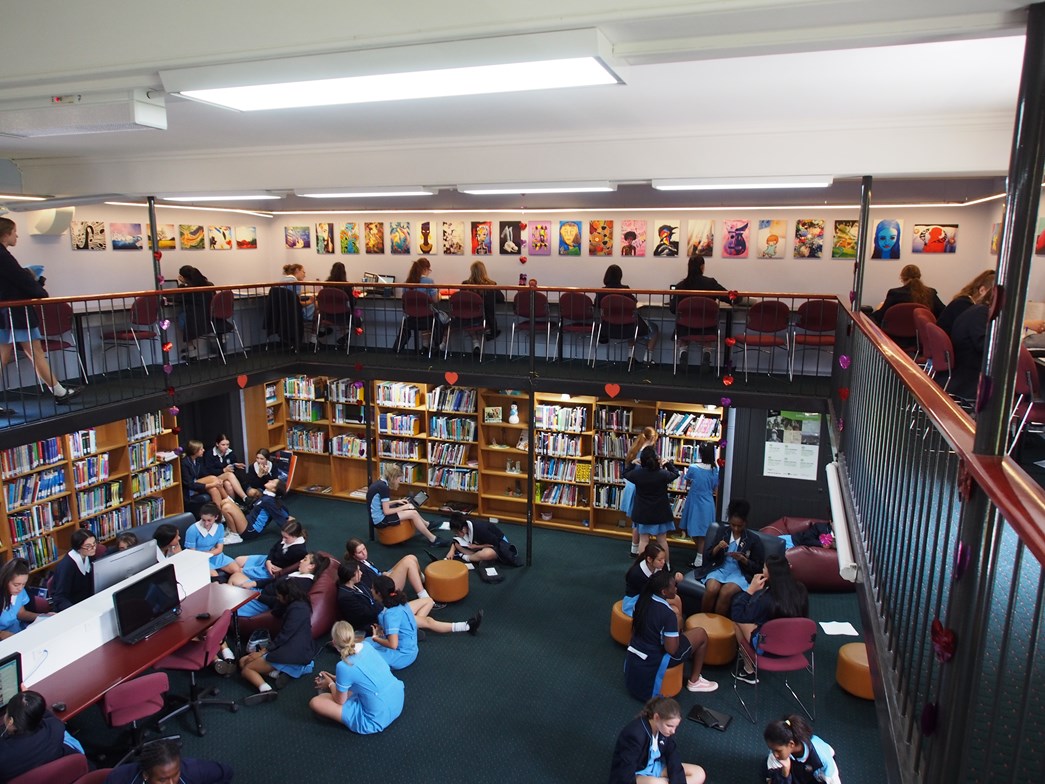 The library full of students at Academy of Mary Immaculate in Fitzroy