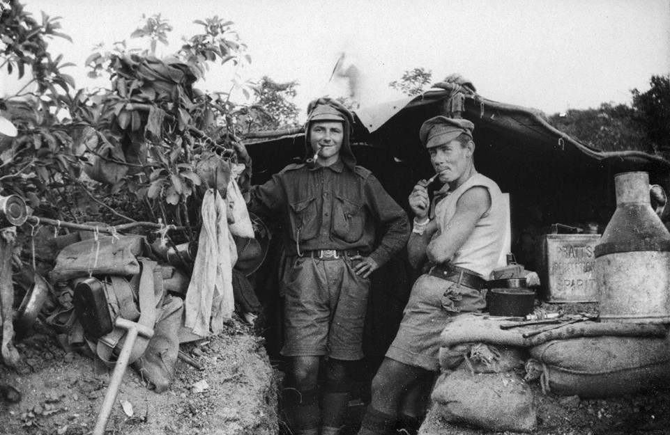Image credit: Two soldiers in a dug-out, Gallipoli, Turkey in 1915. Bryce Publishers: Photographs and sketches of the Gallipoli landing. Ref: PAColl-1661-1-1-1 Alexander Turnbull Library.