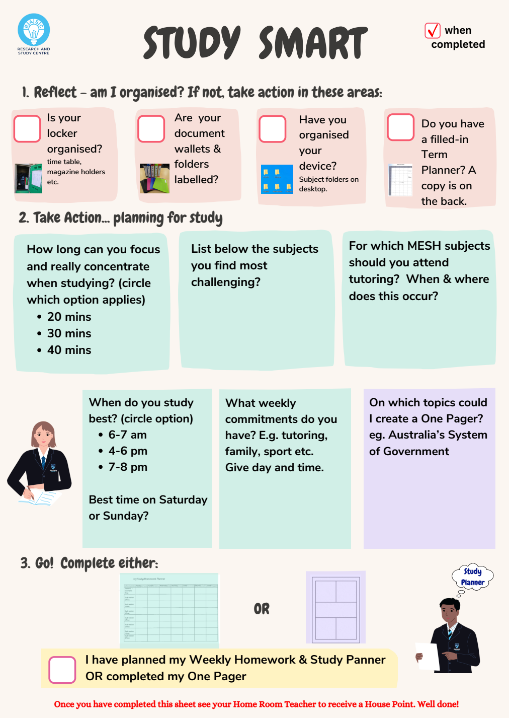 Year 8 Study Smart Student Checklist